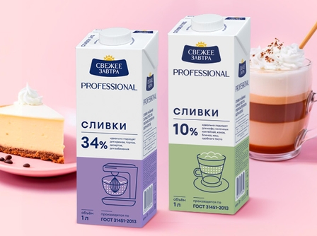 Новинка! Сливки и сметана «Свежее Завтра PROFESSIONAL»